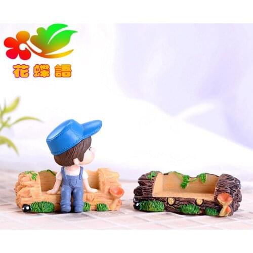 1pc Miniature resin wooden stool Furniture Fairy Garden Ornament Crafts Modern Landscape Toys Courtyard Decoration for Dollhouse