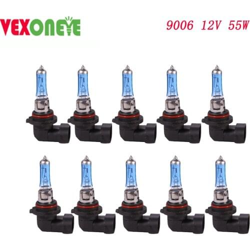 10pcs 9006 12v 55w High Quality Super White Car Headlight Halogen Bulb