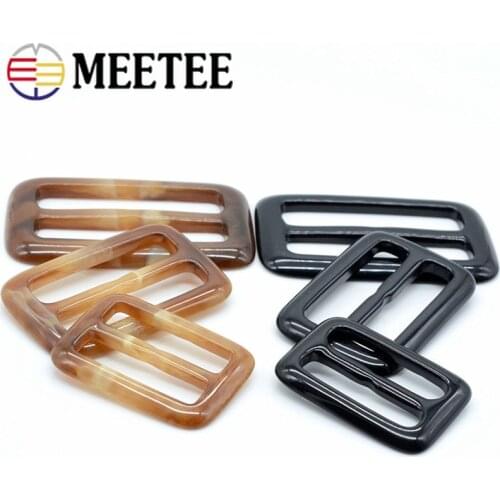 10pcs Meetee 28/38/48mm Sqaure Plastic Resin Belt Buckle for Bags Women Dress Windcoat DIY Garment Decor Accessories F3-42