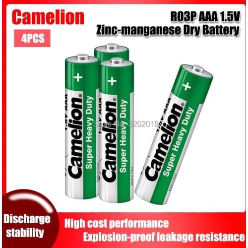 4PCS Camelion 1.5V AAA Zinc-manganese Dry Battery R03P For Electric toothbrush Toy Flashlight Mouse clock Dry Primary Battery