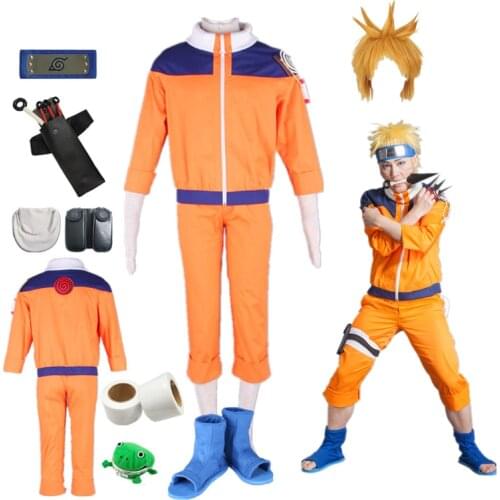 Anime cosplay Uzumaki Costumes Accessories Top+pants Wig Bag Sword Props Suit Halloween Masquerade Party Cosplay