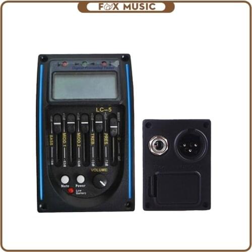 Acoustic Guitar 5 Band Preamp Amplifier EQ Equalizer with LCD Tuner LC-5 EQ Preamp-Blue