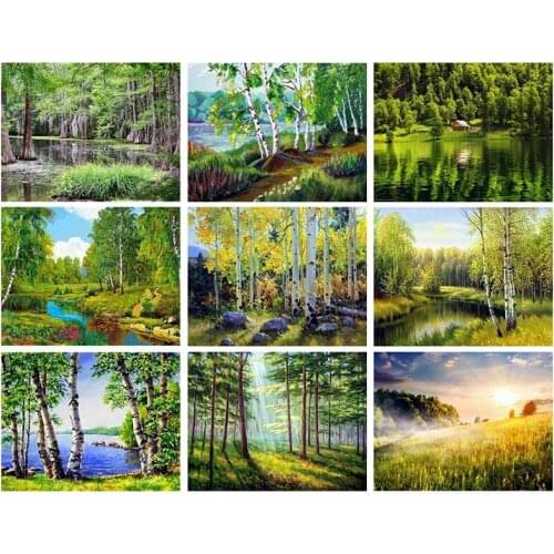 Diamond Embroidery Landscape Cross Stitch Mosaic Tree 5D DIY Full Square/Round Diamond Painting Kit Needlework Crafts