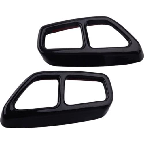 Beler 1Pair Stainless Steel Black Exhaust Mufflers Pipe Cover Trim Fit For BMW 5 Series G30 G31 2020 2019-2018 2017 Accessories