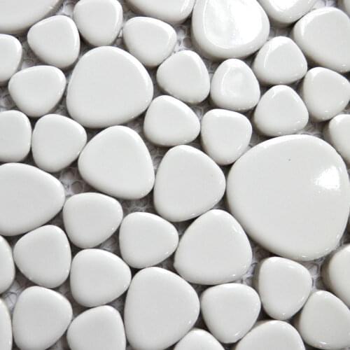 White prcelain pebble mosaic tile kitchen backsplash wallpaper bathroom swimming pool wall tiles shower fireplace TV backgroud