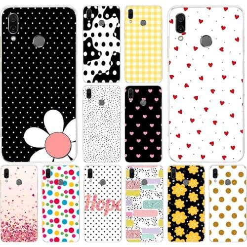 15AS Black and White Polka Dot Soft Silicone Tpu Cover phone Case for huawei Honor 8 8a Prime 8s 8x 8 lite 9 9x 10i 10 lite