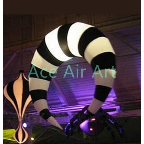 Black and white inflatable Hanging LED Light,Ox horn model for party vocal concert decoration