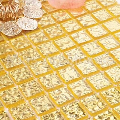 Pure gold glass mosaic 20x204mm for kitchen backsplash A5W02-20-4