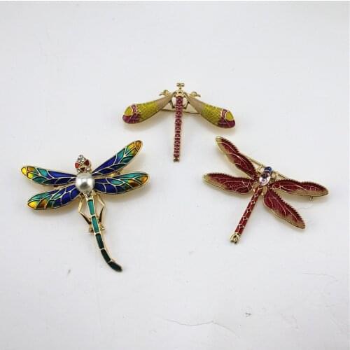 Europe United States new gradient color dragonfly fashion design enamel temperament brooch coat drop glaze brooch