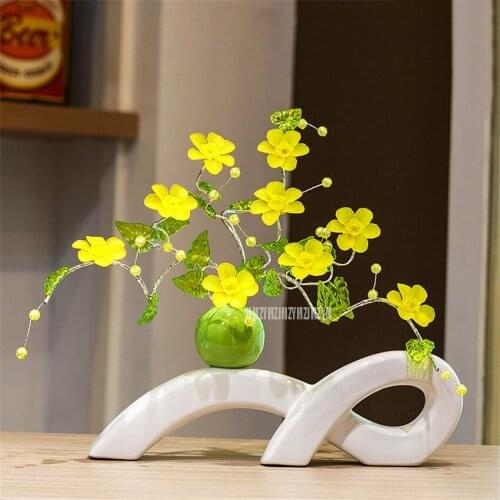 European Modern Creative Ceramic Vase Ornaments Artificial Flower Living Room Coffee Table Hotel Home Furnishing D-9A/305