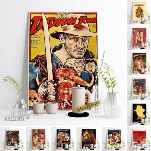 Indiana Jones Classic Movie Vintage Poster Star Actor Canvas Painting Wall Picture Figure Art Prints Wall Stickers Home Decor
