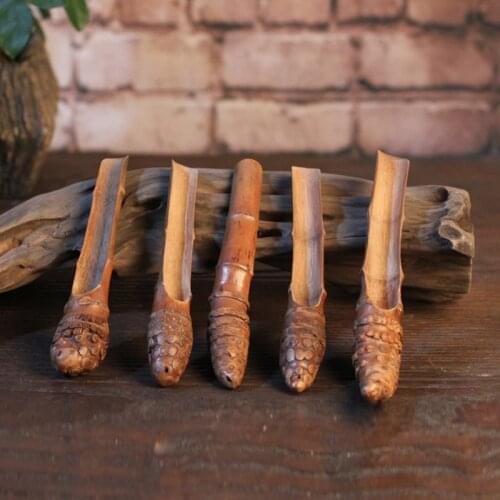 10pcs Handmade Bamboo Root Teaspoon Natural Tea Leaf Spoon Chinese Kungfu Tea Accessory Eco-friendly