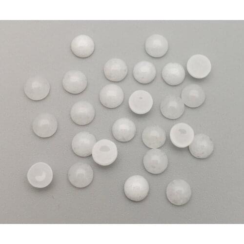 Fashion natural white stone beads charms 4mm round CAB CABOCHON no hole for jewelry Accessories 50pcs free shipping Wholesale