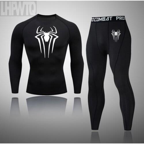 Mens Compression Sportswear Legging Tights T-Shirt Mens Super Hero Clothes Brand Thermal Underwear Mens Running Clothes
