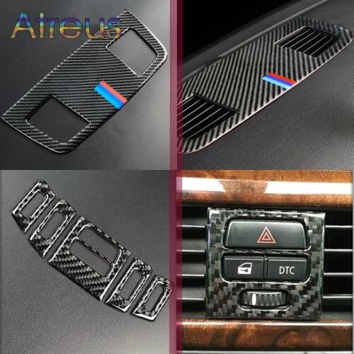 Car Dashboard Speaker panel Decoration M Carbon Fiber Sticker For BMW E90 E92 E93 Central Air Conditioner Outlet AC Outlet