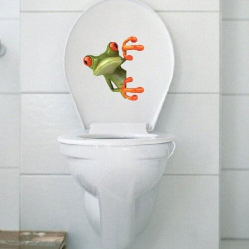 Wall Sticker Green Frog Wall Car Bathroom Toilet Seat Lid Cover Decal Sticker Home Decor Supplies -15