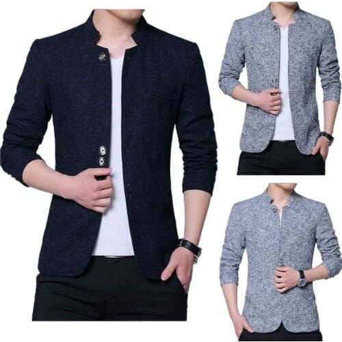 New Mens Blazer Patchwork Suits For Men Top Quality Blazers Slim Fit Woolen Outwear Coat Costume Homme Blazer Men