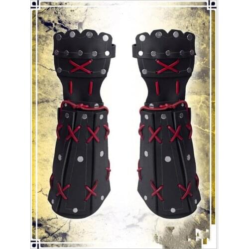 Medieval Armor Gloves Wide Cuffs Bracers Men Steampunk Warrior Gauntlet Renaissance Knights Templar Leather Lace-up Costume