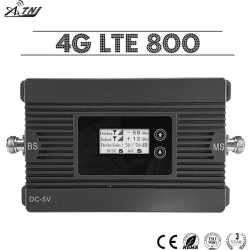 ATNJ 4G LTE 800 Cellphone Signal Repeater 80dB Power Gain LCD Display 4G LTE 800MHz Mobile Phone Signal Amplifier 4G Booster