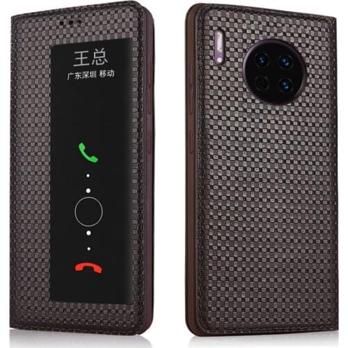 Luxury Genuine Leather Windows Flip For Huawei Mate 30 Pro Half Pack Phone Case For Huawei Mate 30 Rs Phone Cases Shockproof