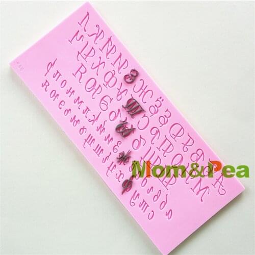 Mom&Pea 1019 Free Shipping Letters Shaped Silicone Mold Cake Decoration Fondant Cake 3D Mold Food Grade Pink