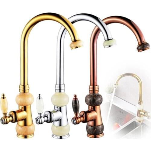 7 Colors Brass Material Deck Mounted Cold & Hot Water of Kitchen Sink Faucet