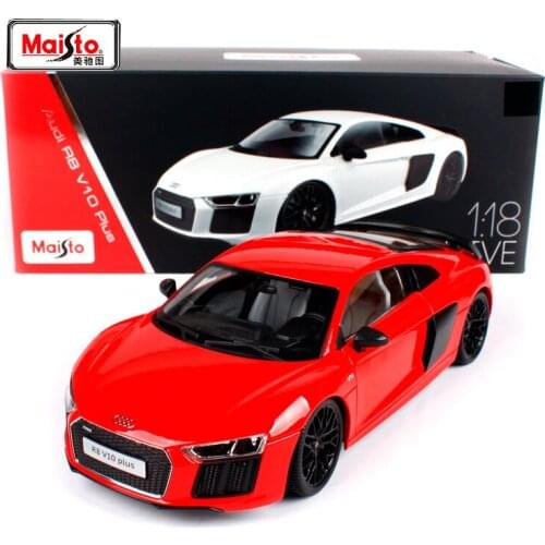 Maisto 1:18 Audi R8 V10 PLUS Sports Car Hardback Diecast Model Car Toy New In Box Free Shipping NEW ARRIVAL 38135