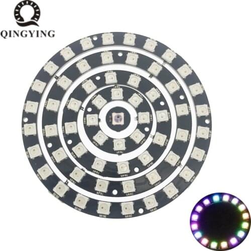 5pcs-50pcs WS2812 LED Chip Round Ring PCB 1/8/12/16/24 Bits DC5V 5050 RGB Smart Full Color Lamp Light with Integrated Drivers