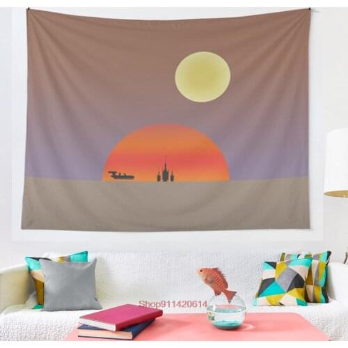 TATOOINE SUNSET tapestry Psychedelic Colorful Wall Hanging Tapestries Dorm Wall Art Yoga Mat