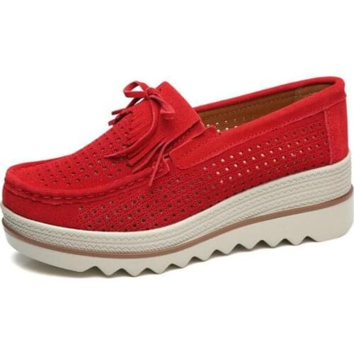 Women Flats Platform Loafers Ladies Elegant Genuine Leather Moccasins Shoes Woman Autumn Slip On Casual Womens Shoes tyh78