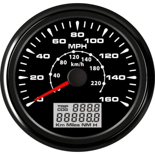 Universal 85mm GPS Speedometer Gauge 160MPH 220KM/H Trip Meter Odometer for Racing Car Motorcycle Truck boat yacht 12V/24V