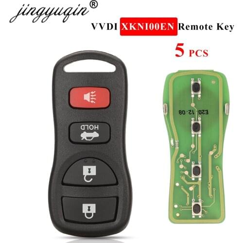 Jingyuqin 5pcs Xhorse XKNI00EN Universal Remote Separate Car Key Fob 4 Buttons for Nissan Design Fit VVDI Key Tool/VVDI2
