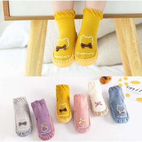 Spring and autumn Shoes period New baby cartoon Sock baby steps footgear tube floor antiskid soft-soled shoes Toddler socks