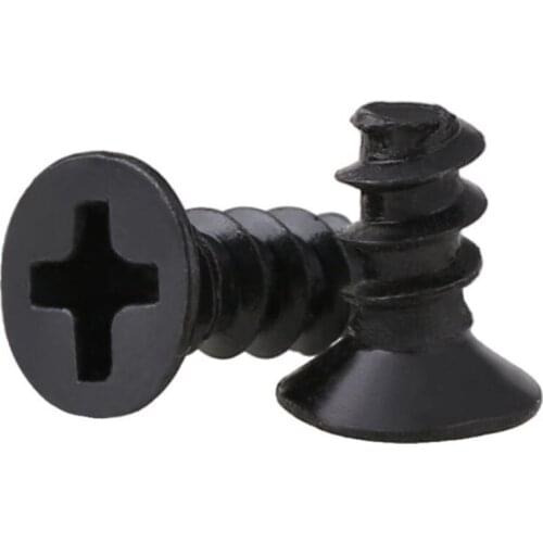 GuHua Black Philips Tapping Flat End Small Screw Cross Countersunk Flat Head Flat Tail Self Tapping Screws KB M1.2-M2.3 1000Pcs