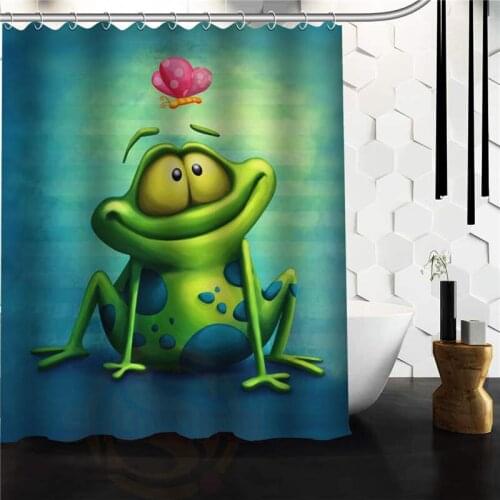 Custom Waterproof Fabric Bathroom Shower Curtain Frog 60"(w) x 72"(h) 48"(w) x 72"(h)
