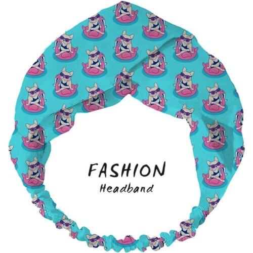 Women Hair Bands Accessories Headband Summer Enjoy Summer on Flamingo Pool Float Print Bandanas Hairband Headdress Scrunchies