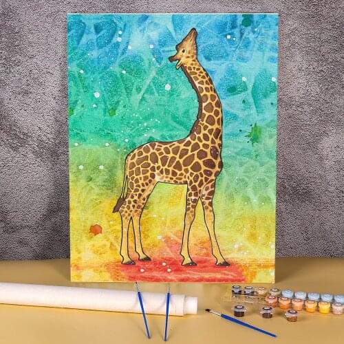 Animal Giraffe DIY Painting By Numbers Set Oil Paints 40*50 Painting On Canvas Wall Decoration Crafts Adults Drawing