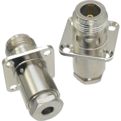 1pcs Connector N Female Jack 4-Holes Flange Clamp RG58 RG142 LMR195 RG400 Cable Straight