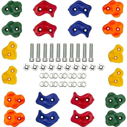 10pcs/Set Rock Wall Climbing Holds for kids,Indoor and Outdoor Playground Play Set Slide Accessories with Mounting Hardware