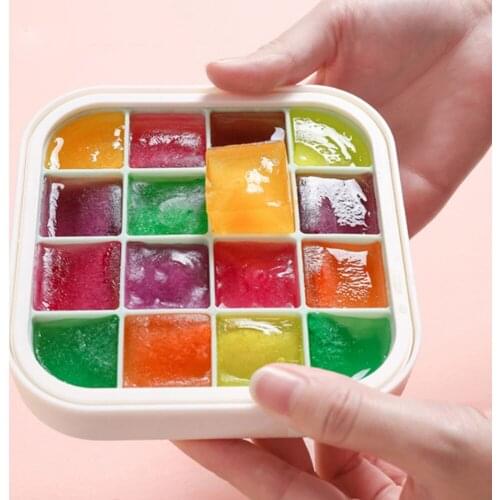 16 Ice Silicone Ice Cube Maker Trays with Lids for Freezer Icecream Cold Drinks Whiskey Cocktails Kitchen Tools Accessories