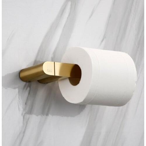 304 Stainless Steel Bathroom Paper Shelf Bath Brushed Gold/Chrome Towel Rack Toilet Paper Holder Bath Hardware Sets Nail Punched