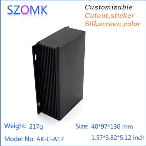 4 pcs, electronics enclosure for pcb aluminum wall mounted case 40*97*130 mm black aluminum electronic equipment enclosure