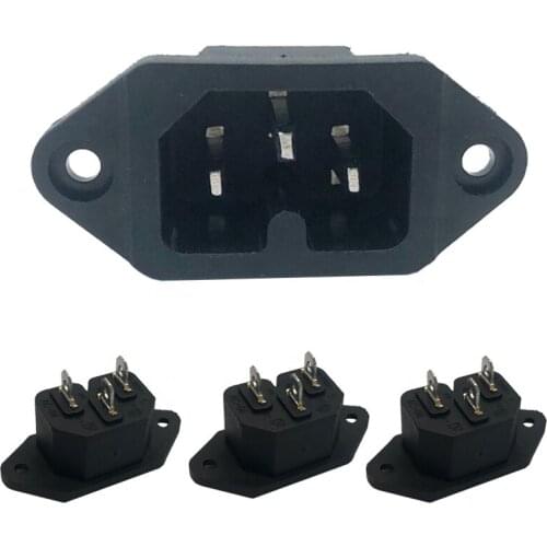 1 Pcs 3P IEC 320 C14 FeMale Plug Panel Power Inlet Sockets Connectors AC 250V 10A 15A 3pin