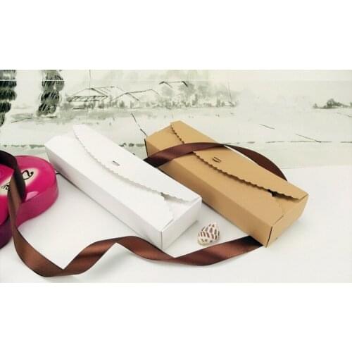 500pcs 23*7*4cm White/brown Kraft Paper Macaron Box For Candy/food/wedding/jewelry Gift Box Packaging Display Boxes