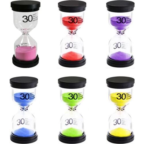 6Pcs/Set 1/3/5/10/15/60Mins Innovative Hourglass Decorative Glass Portable Mix Color Multifunctional Sand Timer Clock for Daily