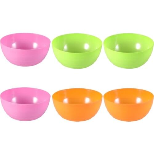 6pcs Reusable Round Plastic Unbreakable Mixing Serving Bowls for Candy Pasta Parties Side Salad Dip Snack