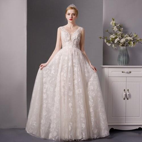 6078 real photos vestidos de novia corte princesa robe boheme vestido noiva simples a line lace cheap robe de mariage princesse