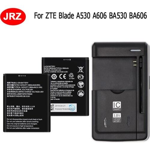 2pcs batteries+1pcs Charge Li3826T43P4h705949 For ZTE Blade A530 A606 BA530 BA606 Battery 2600mAh Phone Replacement Batteria