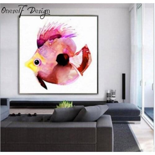 Diamond Embroidery Animal Needlework Diy Diamond Painting Fish Full Round 5d Drill Mosaic Paste Crafts Home Decor Wall Sticker