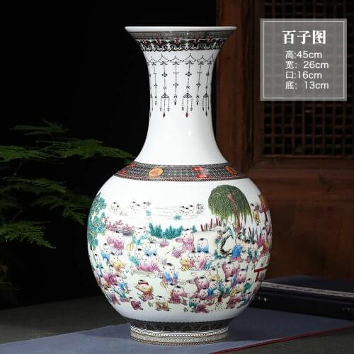 Antique Jingdezhen Ceramic Vase Chinese Style Home Decoration Big Porcelain Flower Vase